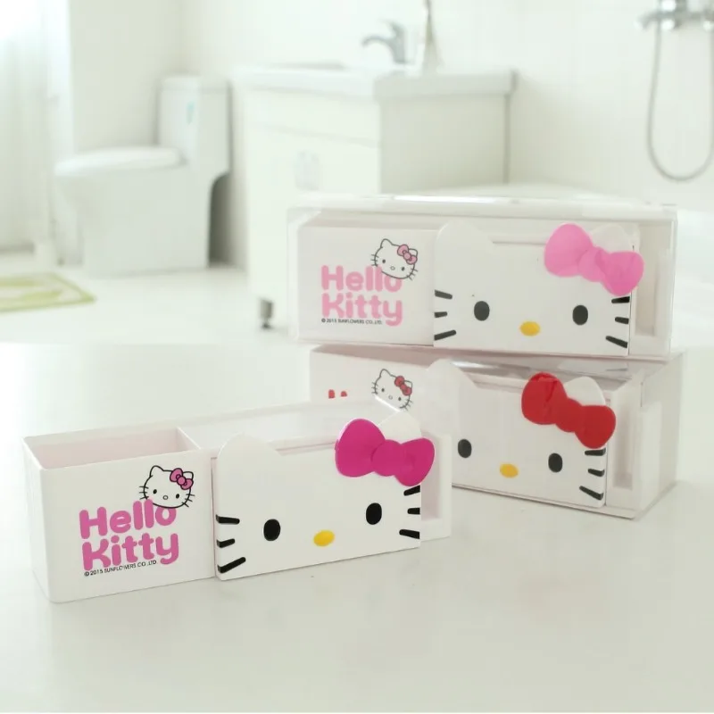 Hello Kitty Toothbrush Holder Cute Cartoon Teeth Cup Mouthwash Cup Storage Rack Desktop Accessories Student Gift Wholesale