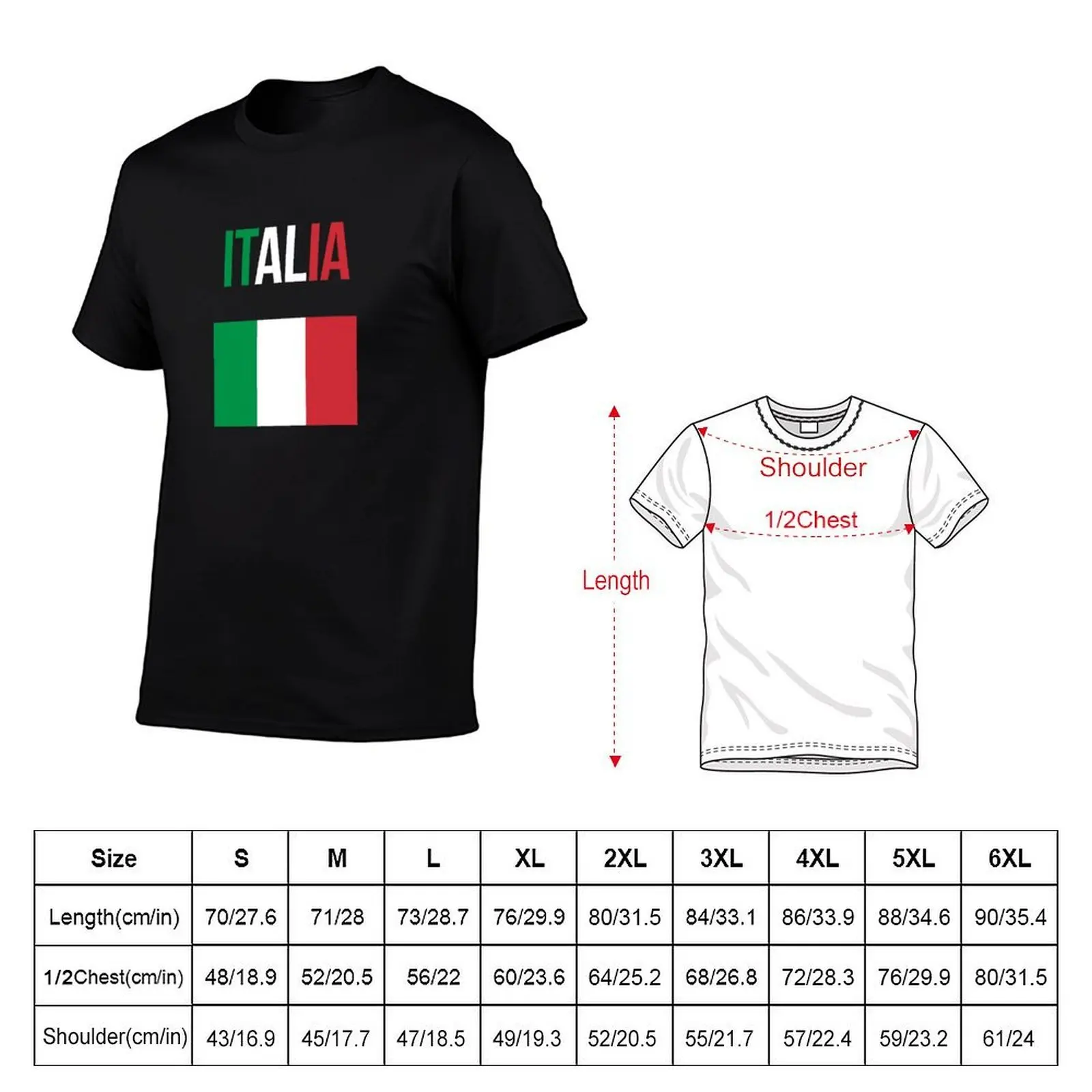 Italia Italian Flag T-Shirt customs design your own heavyweights black t-shirts for men