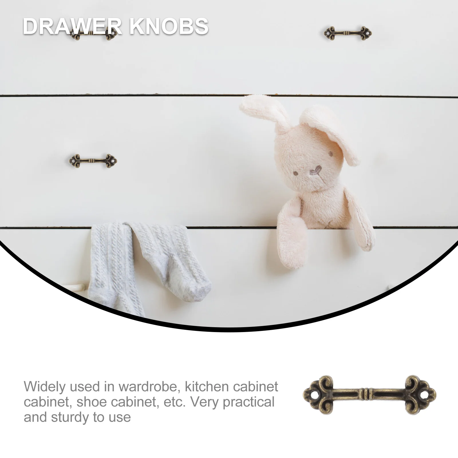 

1Set Durable Handle Ornament Premium Zinc Alloy Decorative Knobs Stylish and Unique Design for Shoe Cabinet Wardrobe