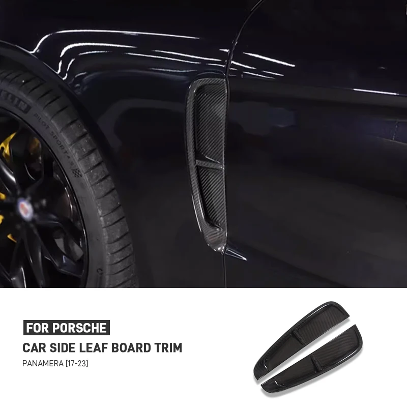 لبورشه باناميرا 971 2017-2023 ريال ألياف الكربون الجافة سيارة الجانب تنفيس الحاجز غطاء الكسوة Canard الفاصل المفسد الخارجي #1