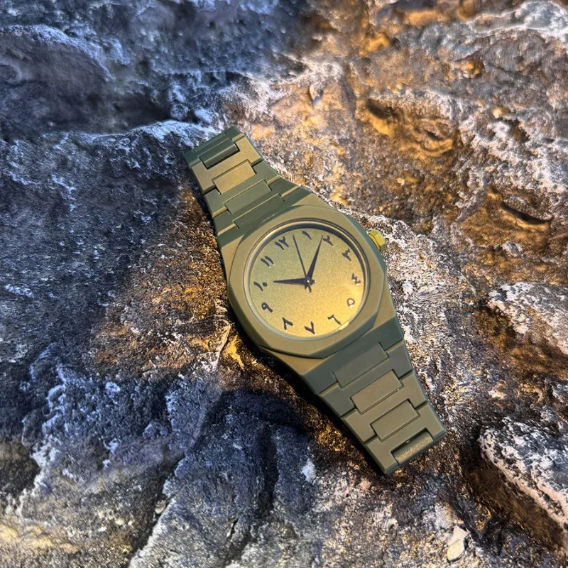 

Men's Fashion Simple Black Large Dial Quartz Watch Casual Middle East Arabic Digital Quartz Male Waterproof Clock Wristwatch