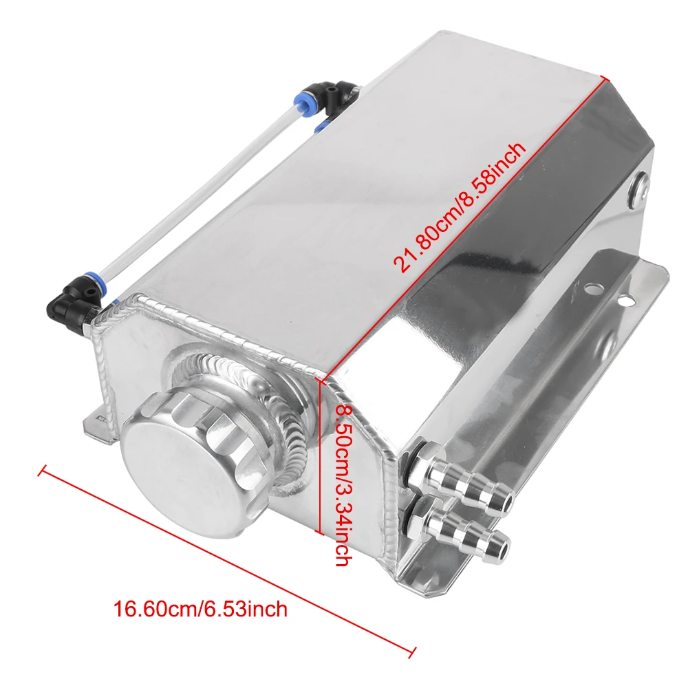 Aluminum Alloy Auto Accessories Universal Coolant Radiator Overflow Reservoir Tank Car Oil Catch Tank 2L Fuel Gas Catch Can