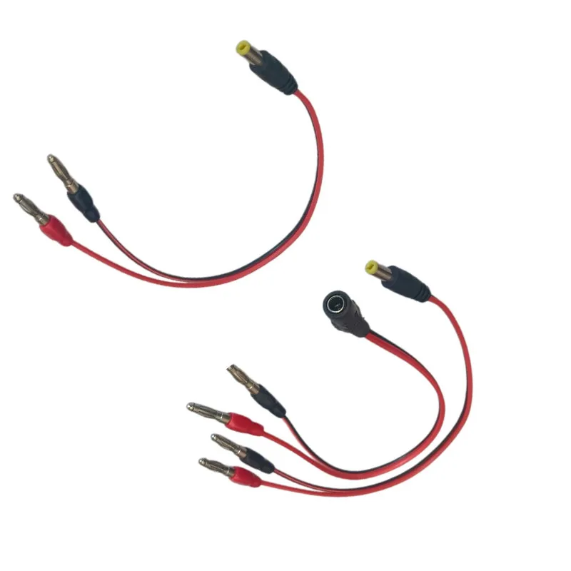 DC 5.5 X 2.1/2.5MM to 4MM Banana Plug Wire Male DC Power Adapter Connection Cable DC to Gun-type Lantern Head Connector Line