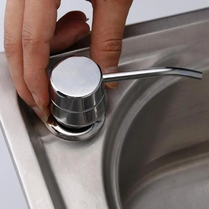 Sink Soap Dispenser Built-in Design Liquid Bottle Kitchen Stainless Steel Convenience Tools Head Hand Press Dispenser Bottle