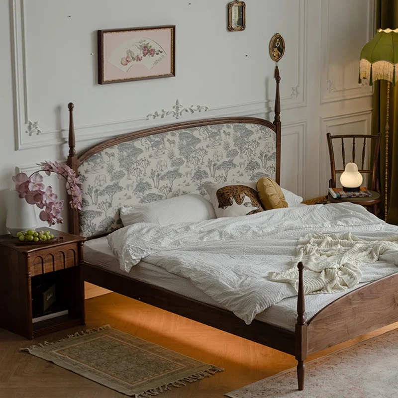 

Designer Queen Luxury Bed Lights Backrest Italian Adults Twin Bedroom Beds Double King Smart Wooden Cama De Casal Furniture