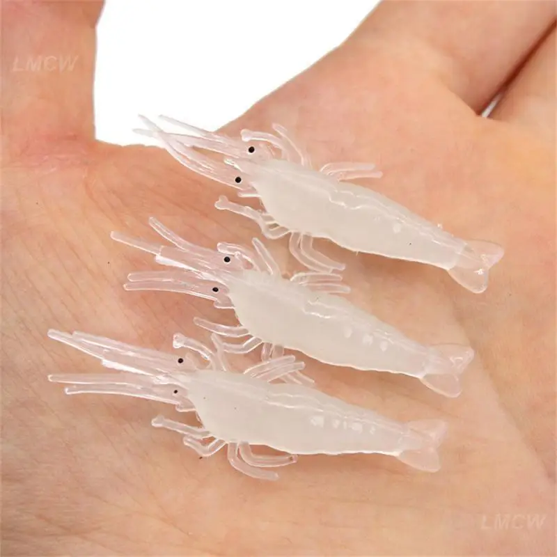 1~4PCS Soft Baits Penetrating Hook Artificial Luya Bait Fishing Tools Fishing Tackle Grass Shrimp Lifelike Fishing Lures