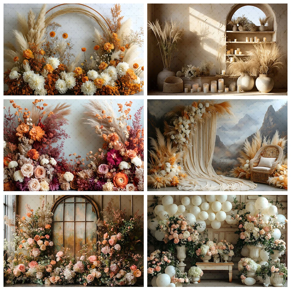 

Photography Background Boho Room Arch Wall Flower Adult Birthday Wedding Maternity Portrait Decor Backdrop Photo Studio