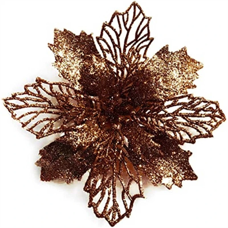 Fiore Natale Stella Natale Fiore artificiale Glitter Stella Natale Fiore nuziale Dropsale