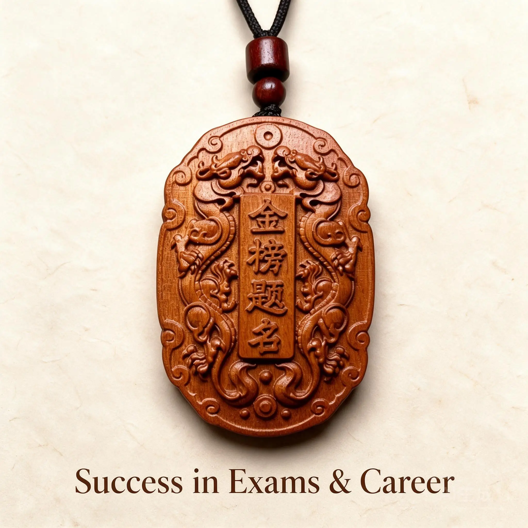 Thunder Struck Jujube Wood Wushi Pendant Double Sided Carved Zhao Gongming Martial God Of Wealth Chinese Lucky Feng Shui Amulet