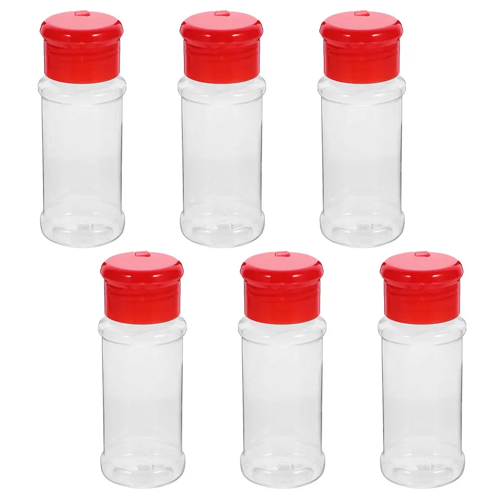 

6Pcs Kitchen Seasoning Container Set Multipurpose Pepper Salt Shaker Small Transparent Spice Storage Bottle Household Use