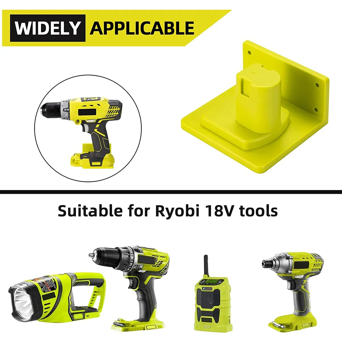 Imagem -02 - Suporte de Ferramenta Doca Montagem para Ryobi 18v Ferramentas Broca Titular Cabide Ferramentas Elétricas Acessórios Armazenamento Suporte Ferramenta Oficina Garagem Peças