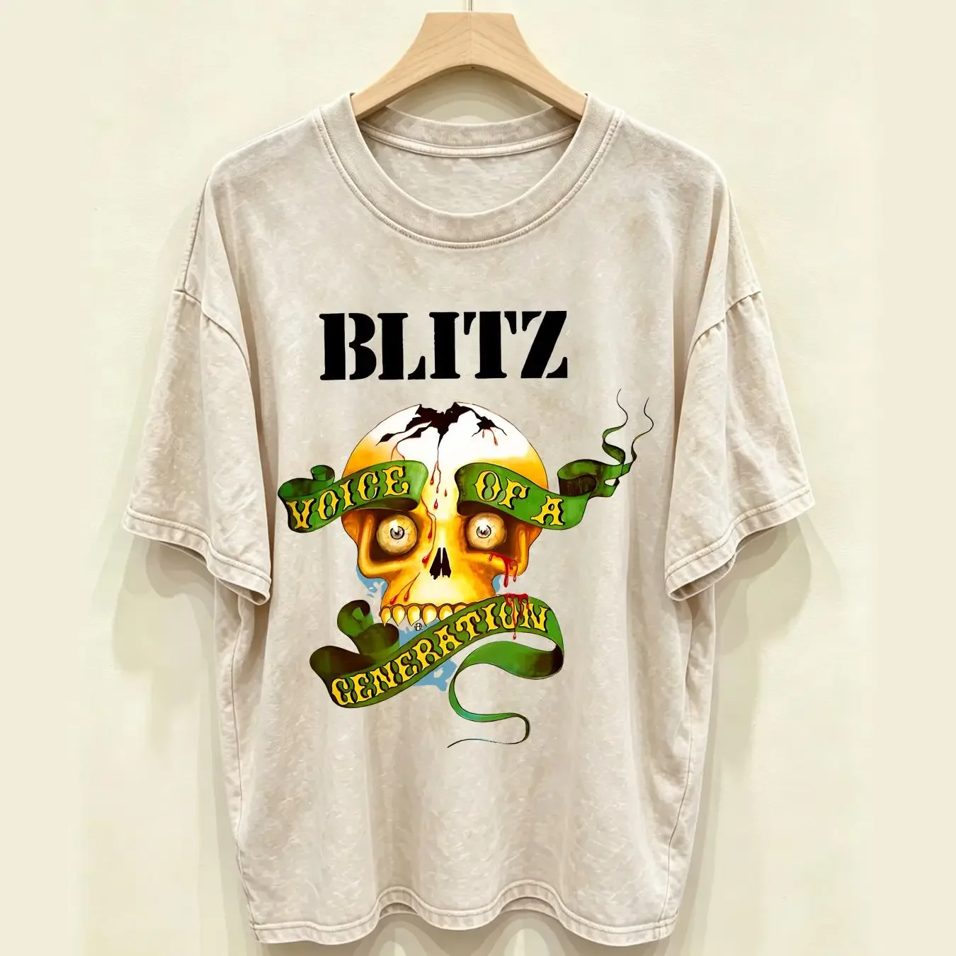 washed T Shirt Blitz Voice Of A Generation oi street punk uk82 skinhead partisans attak long or short sleeves vintage Washed