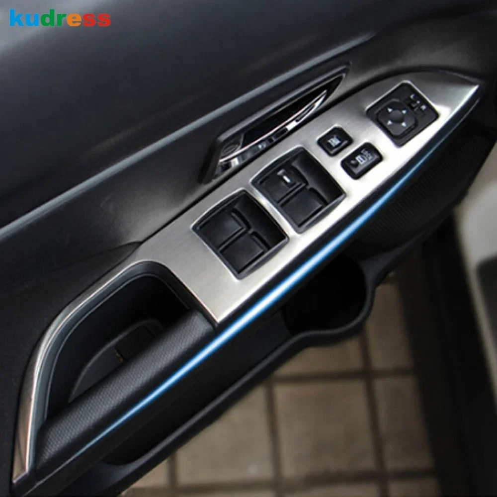 For Mitsubishi ASX 2011-2022 2023 2024 Carbon Car Door Armrest Window Lift Switch Button Panel Cover Trim Interior Accessories