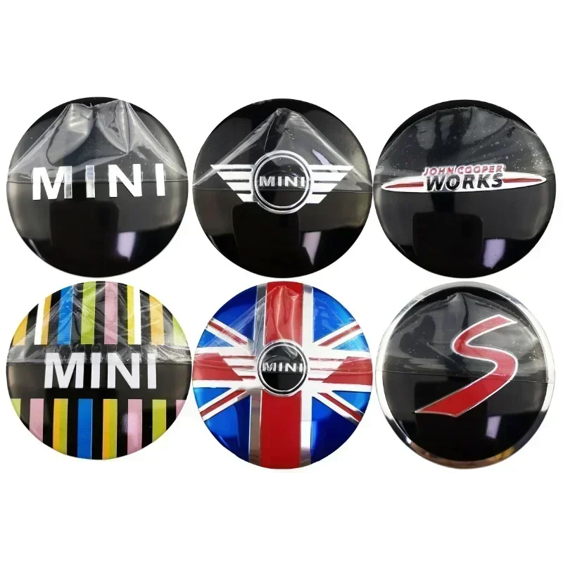 56mm Wheel Hub Cap Stickers Car Wheel Center Badge for MINI JCW R50 R52 R53 R56 R57 R58 R60 CLUBMAN COUNTRYMAN Auto Accessories