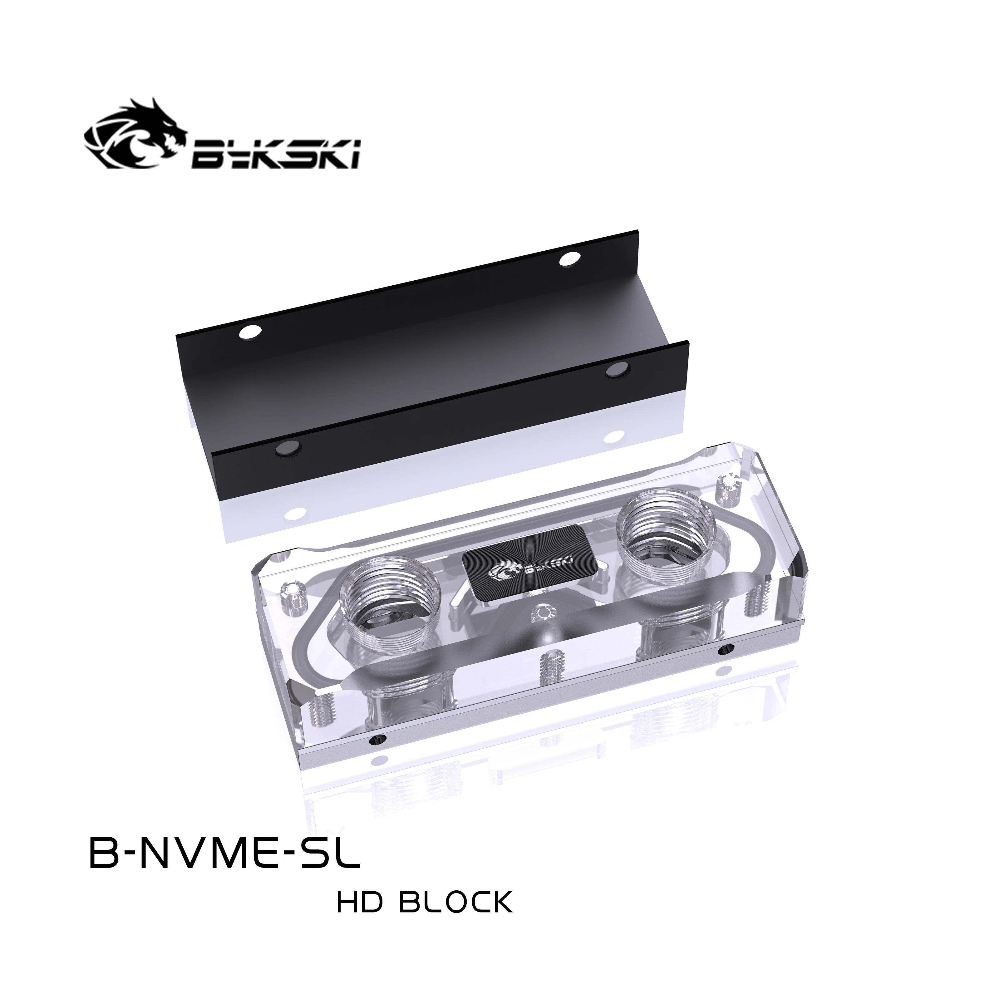 BYKSKI Memoy Penggunaan Blok Akrilik untuk M.2 SSD /2280 /22110 Solid State Drive Hard Disk Sistem Pendingin Air Radiator B-NVME-SL