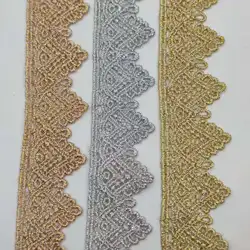 1Yard Lace accessori in pizzo cucito fai da te ricamo cavo dorato trim gonna con frange accessori per vestiti