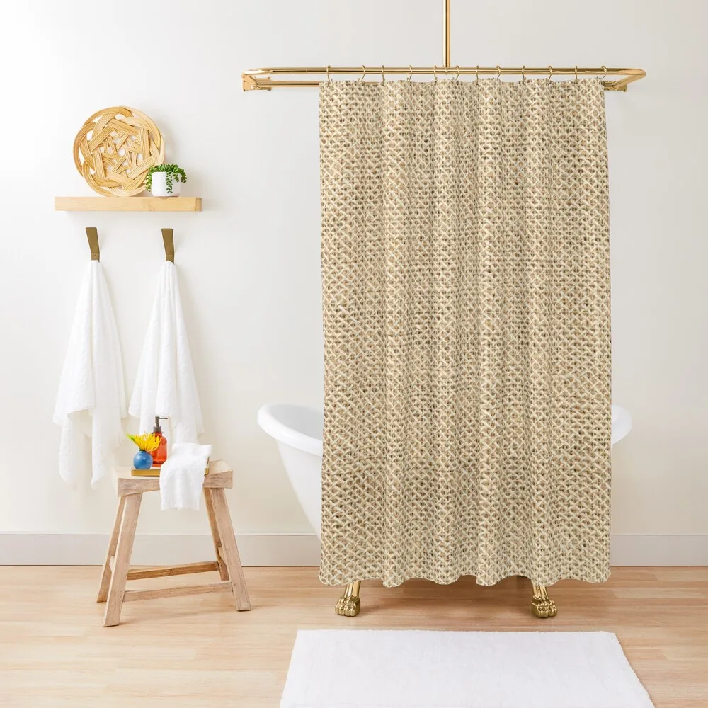 

Jute Burlap Mesh Background Shower Curtain Bathroom Fabric Toilet Accessories Bathroom Shower Bath For The Bathroom Curtain
