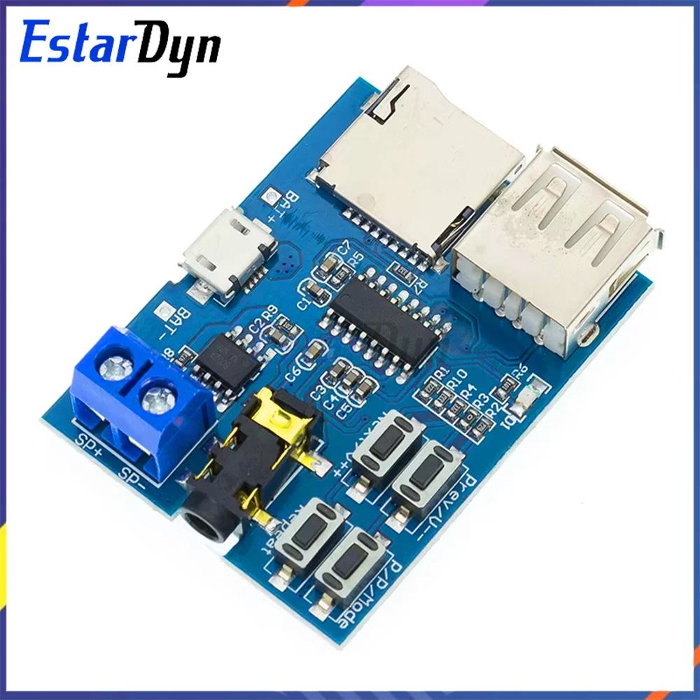 MP3 Decoder Board TF Karte U Disk Player Modul mit 3W Verstärker USB 5V Netzteil für Lautsprecher DIY Audio Projekt