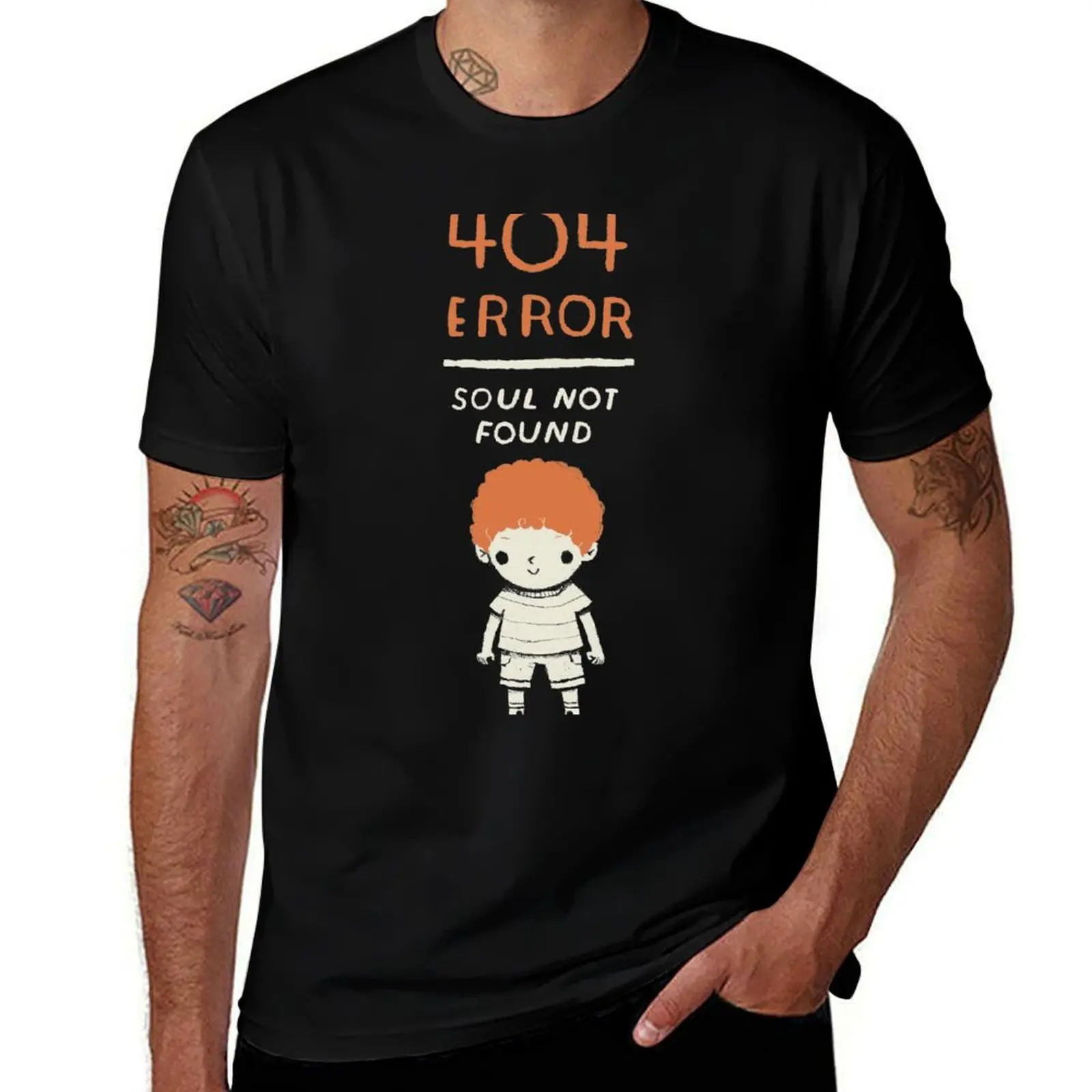 404 error - soul not found. T-Shirt Anti-Fade Casual Tee Shirt T-Shirt