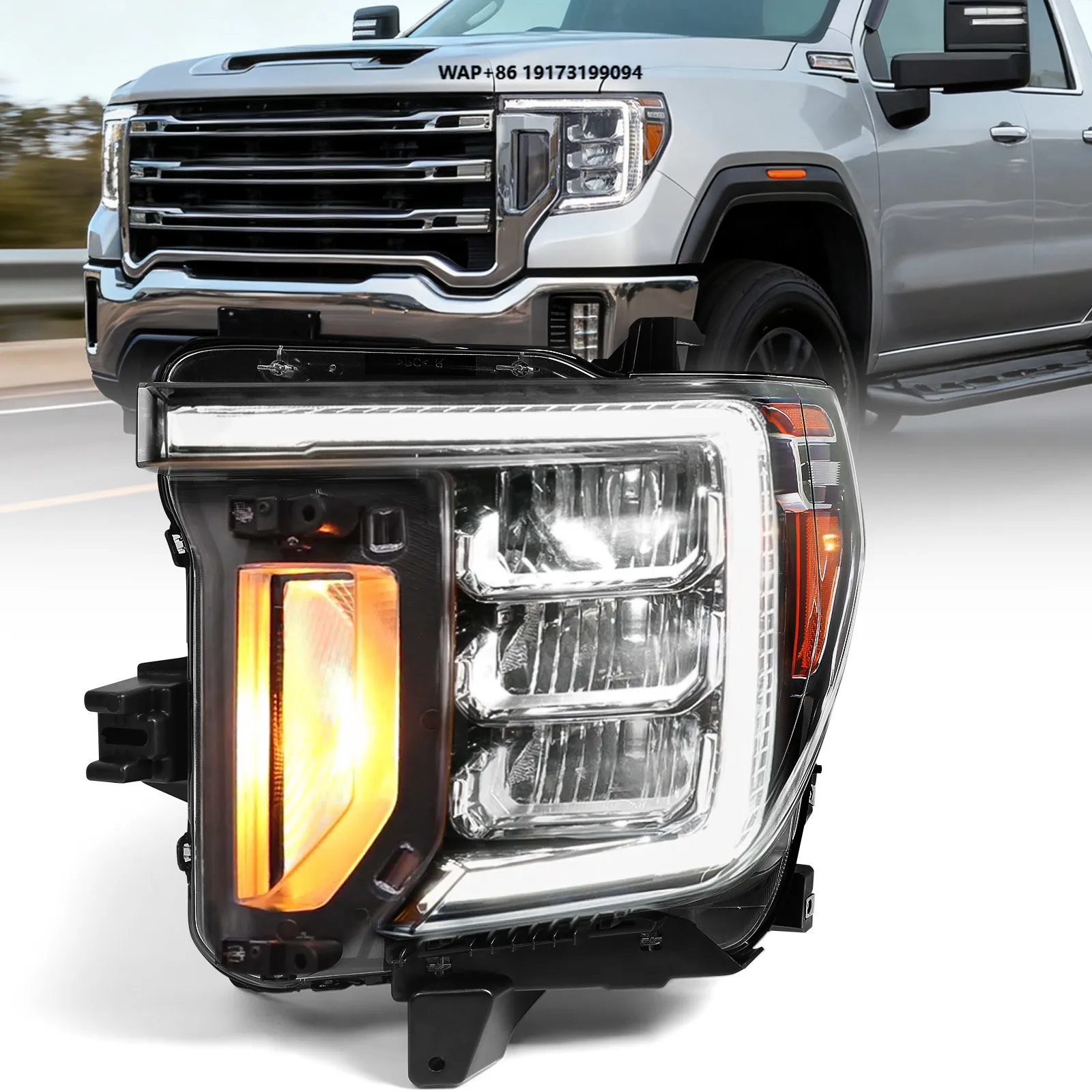 

2020-2023 for GMC Sierra 3500 Headlight Left Driver 86788465 LT Headlamp Assembly Remanufactured 12V 70W LED Composite Material