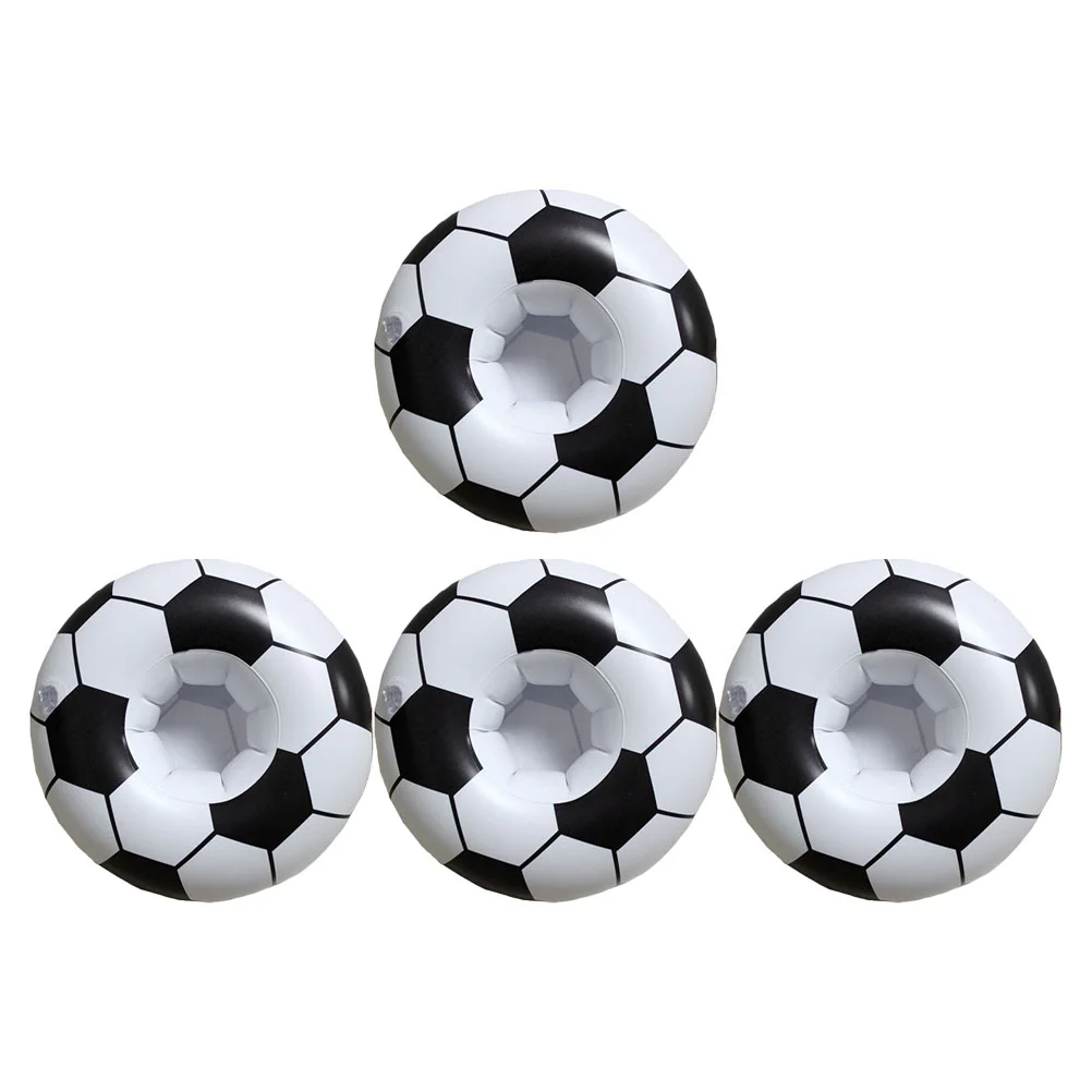 

4 Pcs Drink Holder Cup Drinks Pool Pvc Inflatable Soccer Cooler Beverage Coaster