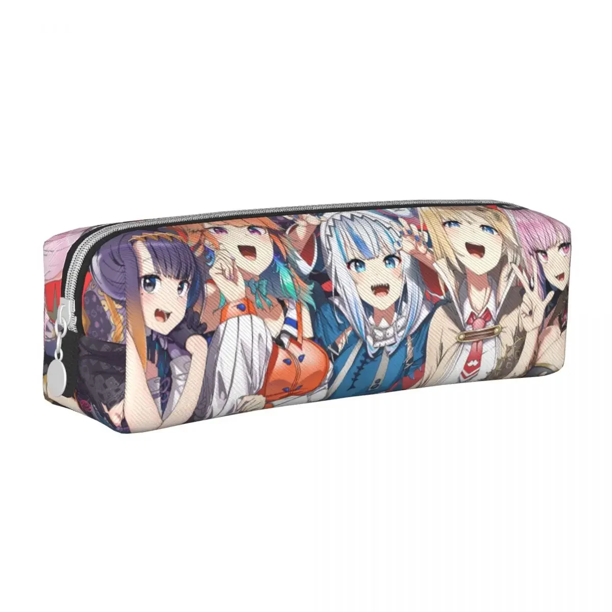 

Hololive Gawr Gura Mori Calliope Pencil Case Anime Girls Amelia Pen Holder Bag for Student Large Office Zipper Pencilcases