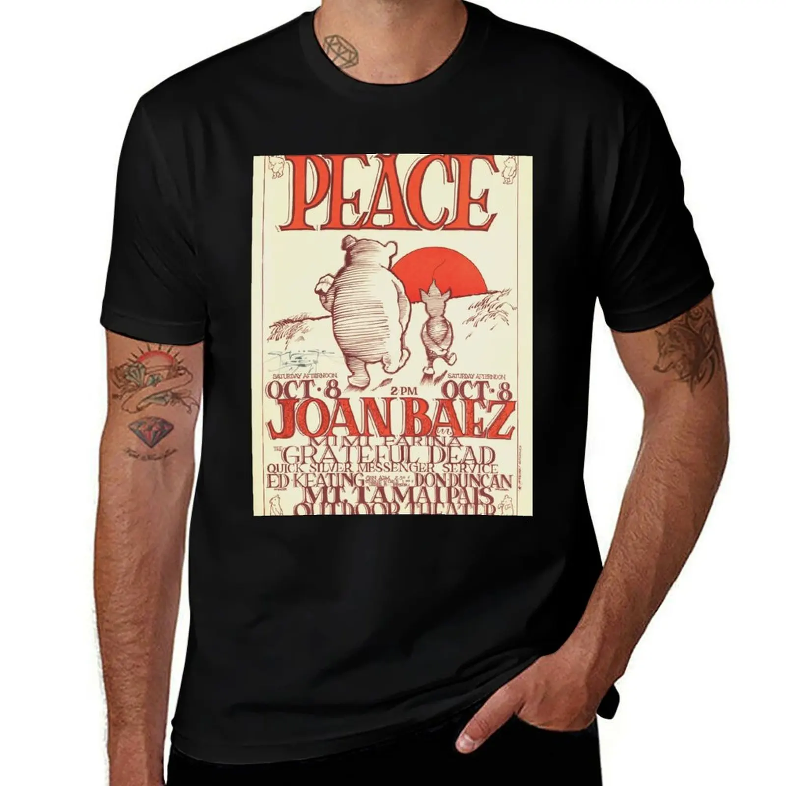 

Vintage 1966 concert for peace poster Joan Baez T-Shirt t shirts for man slim fit essential t shirt T-Shirt