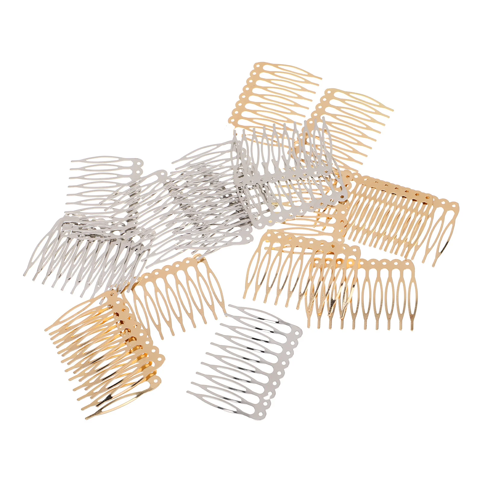 

20Pcs Hair Pin Craft Set Stylish Metal Fork Clips for DIY Bridal Accessories French Twist Combs Wedding Veil Decor