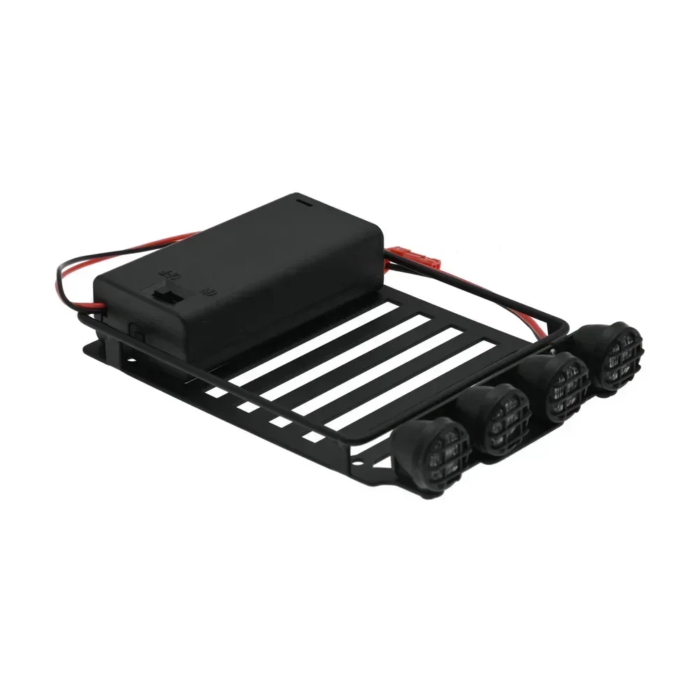 Bandeja de bagagem de rack de teto de metal e luz LED para Suzuki Jimny 1/16 RC Crawler Car Upgrade Parts