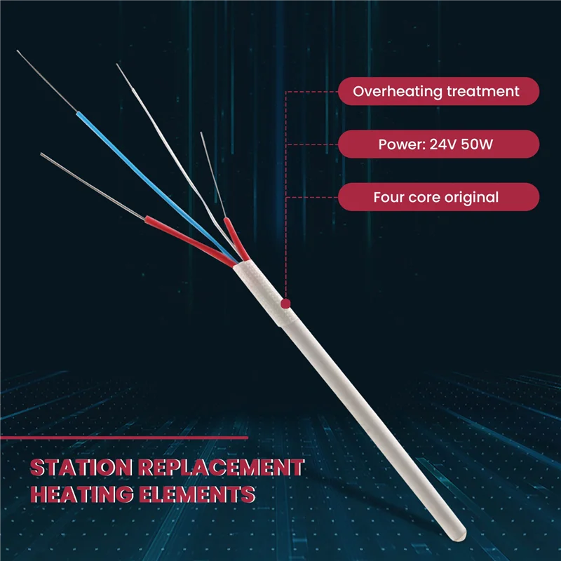 세라믹 히터 납땜 스테이션 교체 가열 요소, 사이크 936, 898D, 852D, 909D, 8586D 용, A1322, 24V, 50W, 5 개