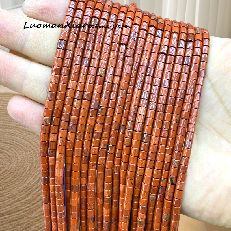 

Трубка из натурального камня 4x4 мм, красная яшма, цилиндр, свободные бусины-разделители для изготовления ювелирных изделий, серьги «сделай сам», браслеты, подвески, аксессуары