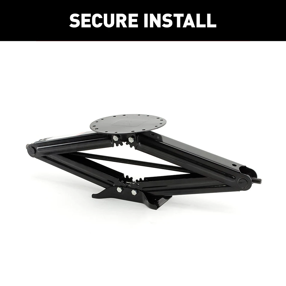 Manual  Max 76CM RV Scissor Jack for 5th Wheels Travel Trailers Single Pack 5,000 lb Load Capacity Bolt-On Installation
