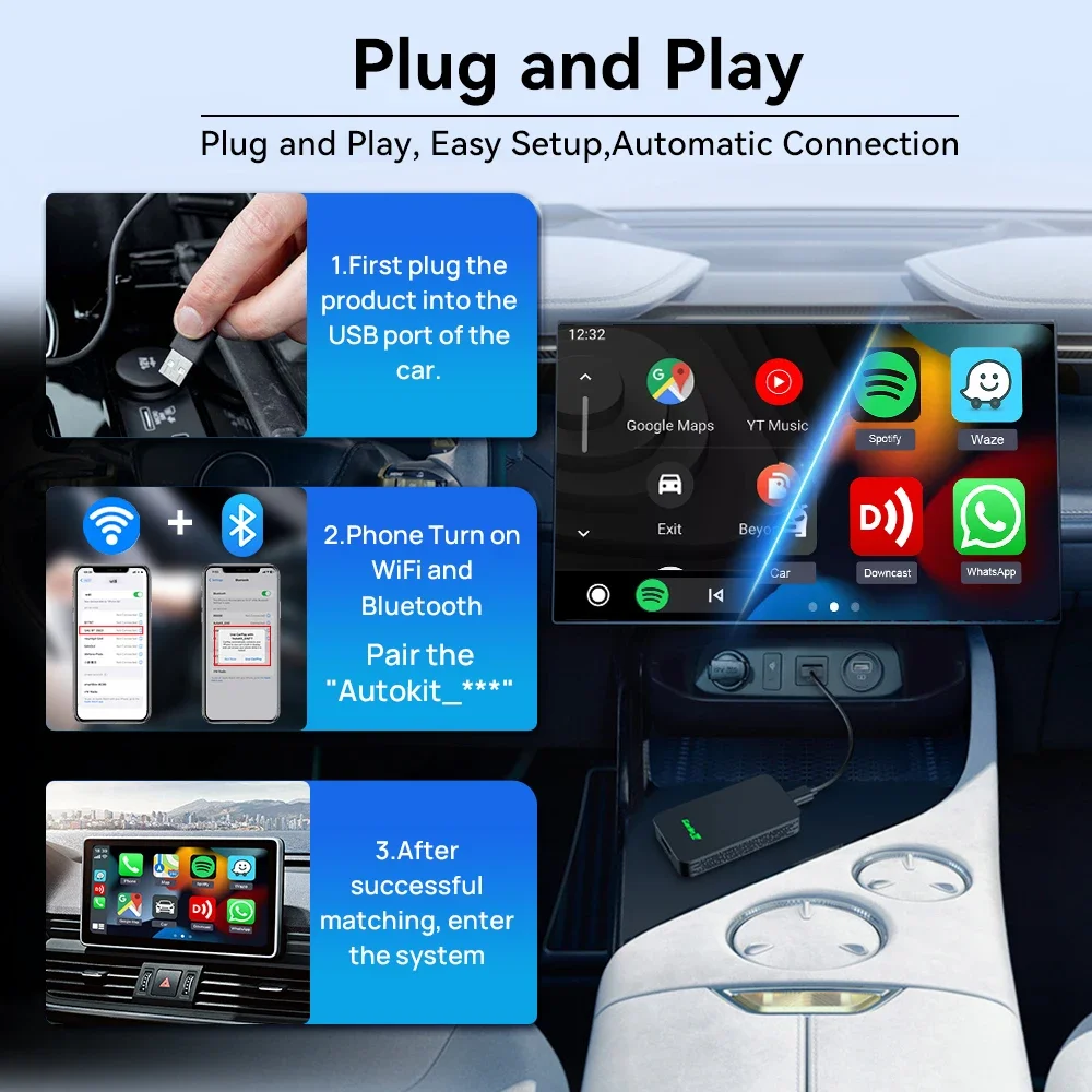 carlinkit 5.0 wireless carplay adapter dongle 2 in 1 streaming box Quick Connect original car wired universal carplay