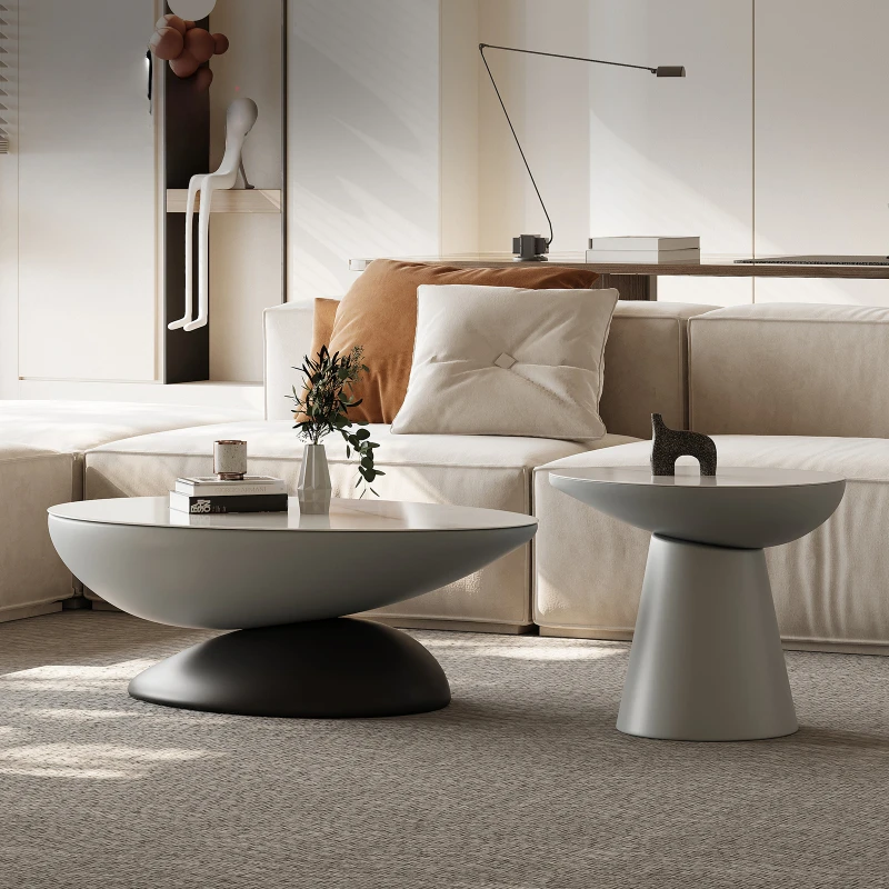 Nordic Luxury Coffee Table Living Room Modern Curve Premium Side Tables Round Stacking Italian Mesa De Centro Home Furniture