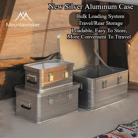 MOUNTAINHIKER 20L 30 48L 50L 80L 96L 캠핑 피크닉 여행 알루미늄 합금 대용량 상자 액세서리 보관 가방 하이킹 상자