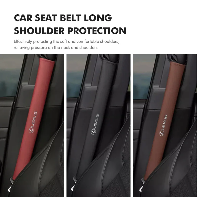 Leather Car Extended Safety Seat Belt Shoulder Protector Strap For Lexus CT200h ES250 ES300h NX300h RX350 IS250 IS200 GS300 