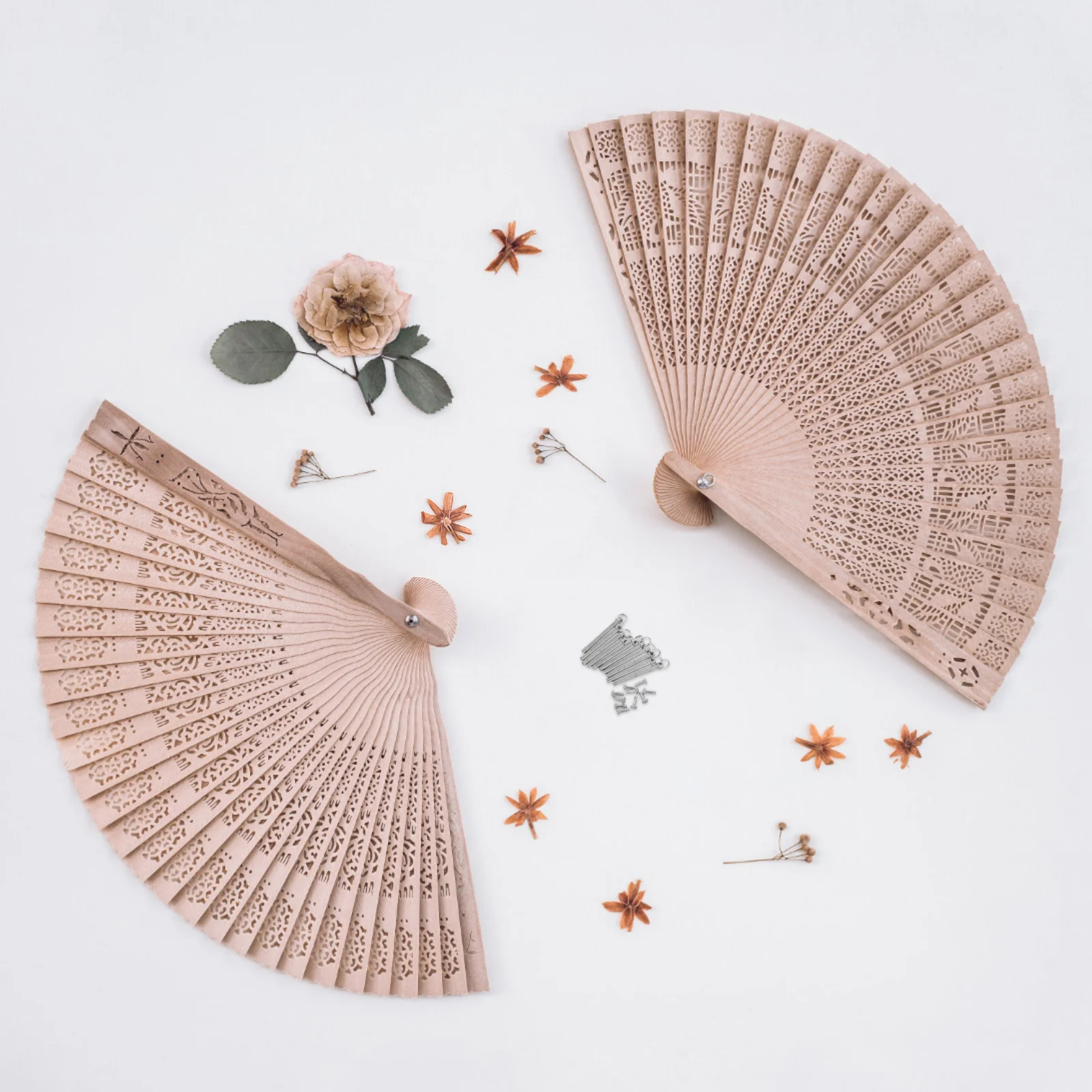 

10Sets Folding Fan Replacement Shaft Rivet Nail Repair Parts Portable Hand Fan Repairing Hardware Fixing Tool