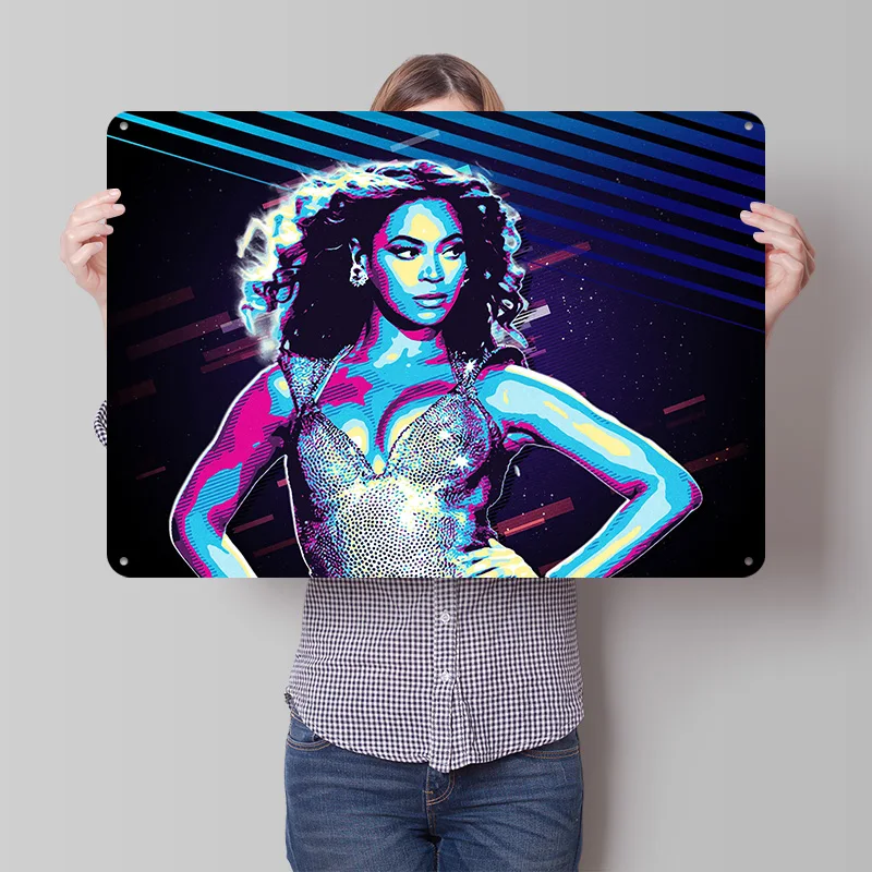 Beyonce Music Metal Poster Perfect Gift for Fans Lovers Personalized Wall Art Metal Sign for Decoration Room Decorating Interior