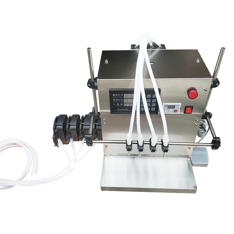 Semi-Automatic Multi-Head Peristaltic Pump Essential Oil Serum Syrup Liquid With Suspended Matter Filling Machine