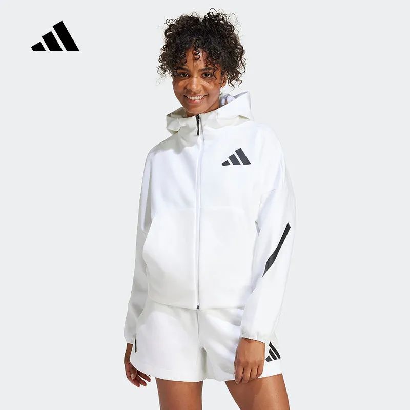 adidas Half Zip Pullover Woven Jacket Spring Minimalist Stand Collar Training OuterwearJE7849 1PCS