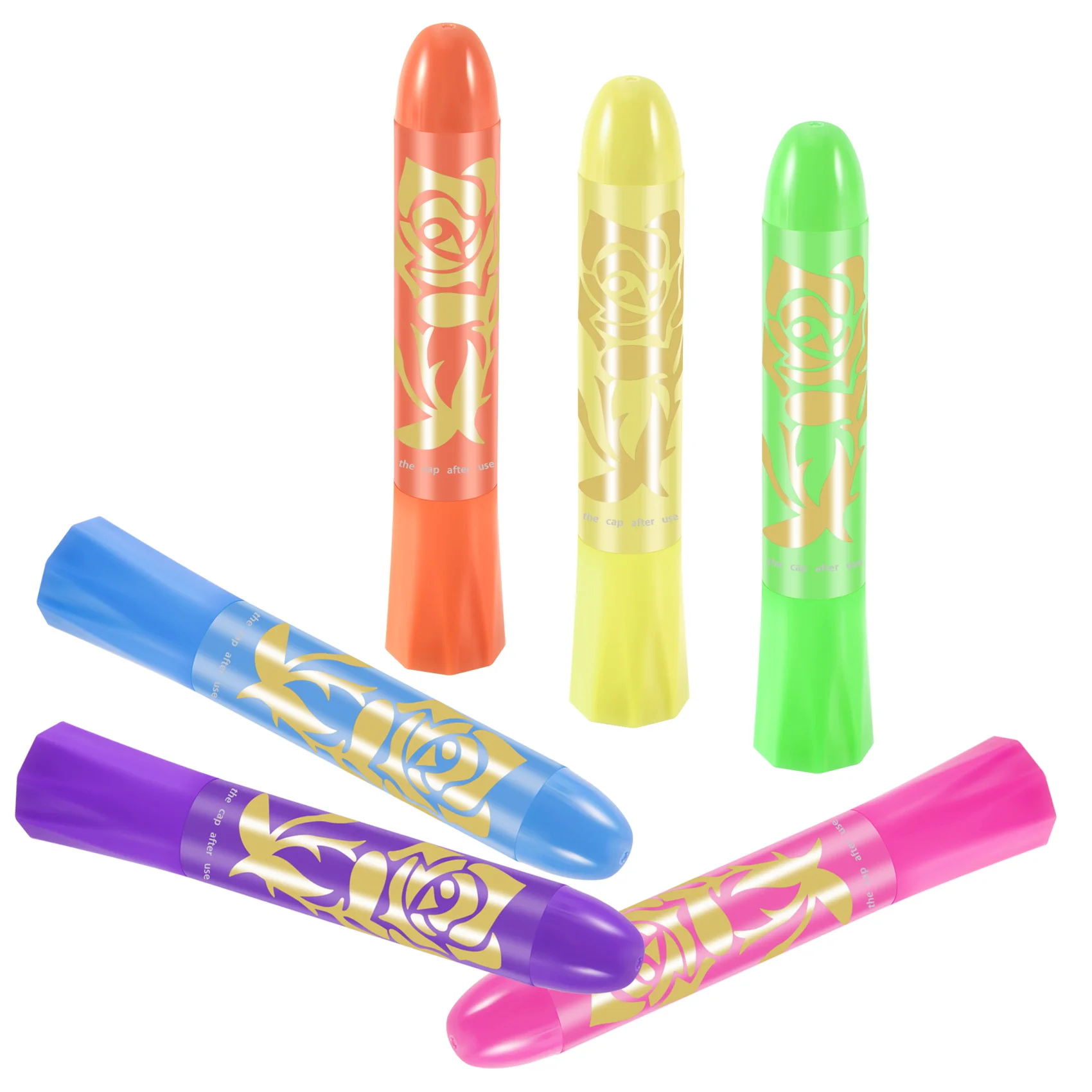 AB68 Glow In The Dark Face Body Paint Glow Sticks Markers Makeup Face Painting Kits, For Halloween And Parties
