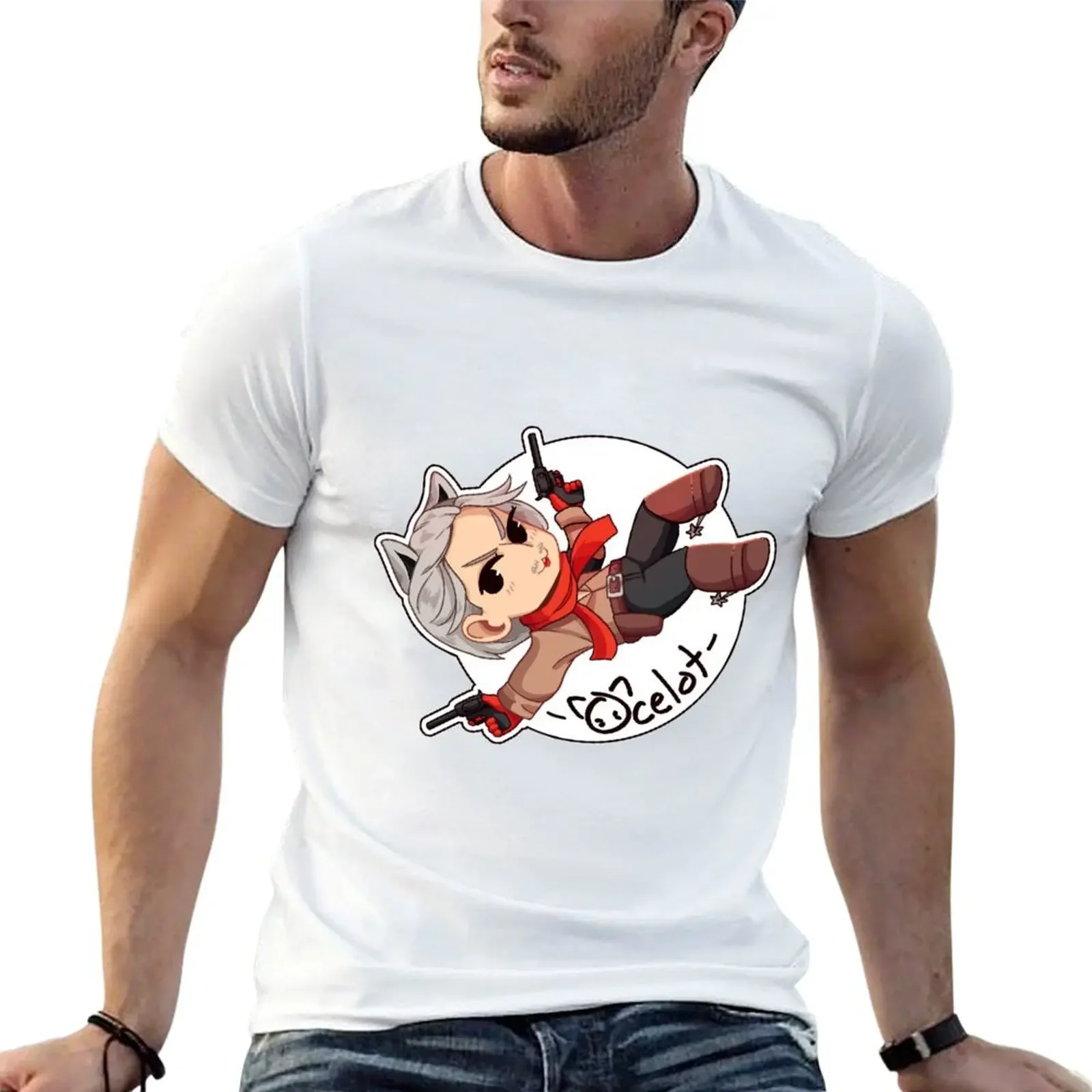 Revolver Ocelot Chibi T-shirt tops korean fashion plain white t shirts men