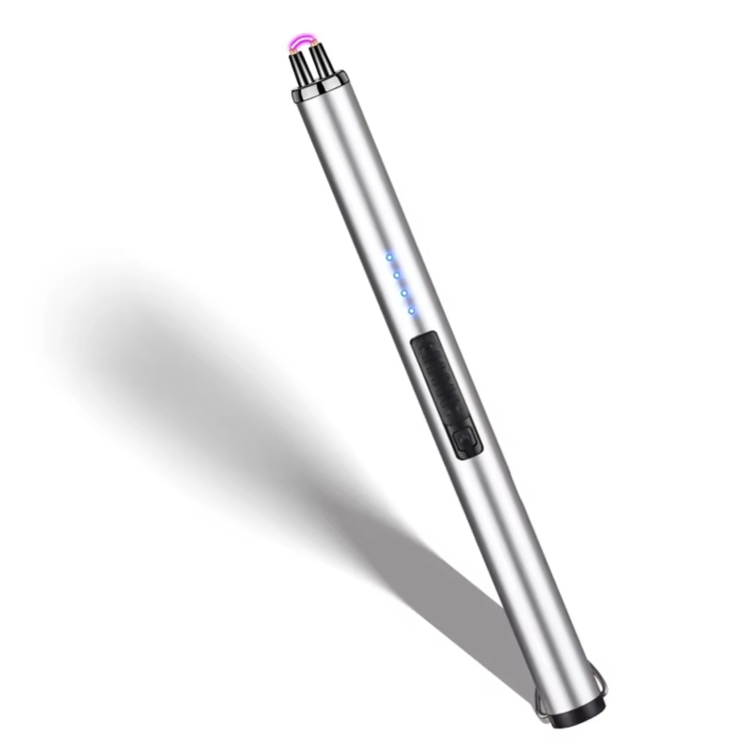 Portable Single Arc Wind Proof Rechargeable Led Battery Indicator BBQ Metal  Usb  with Hook