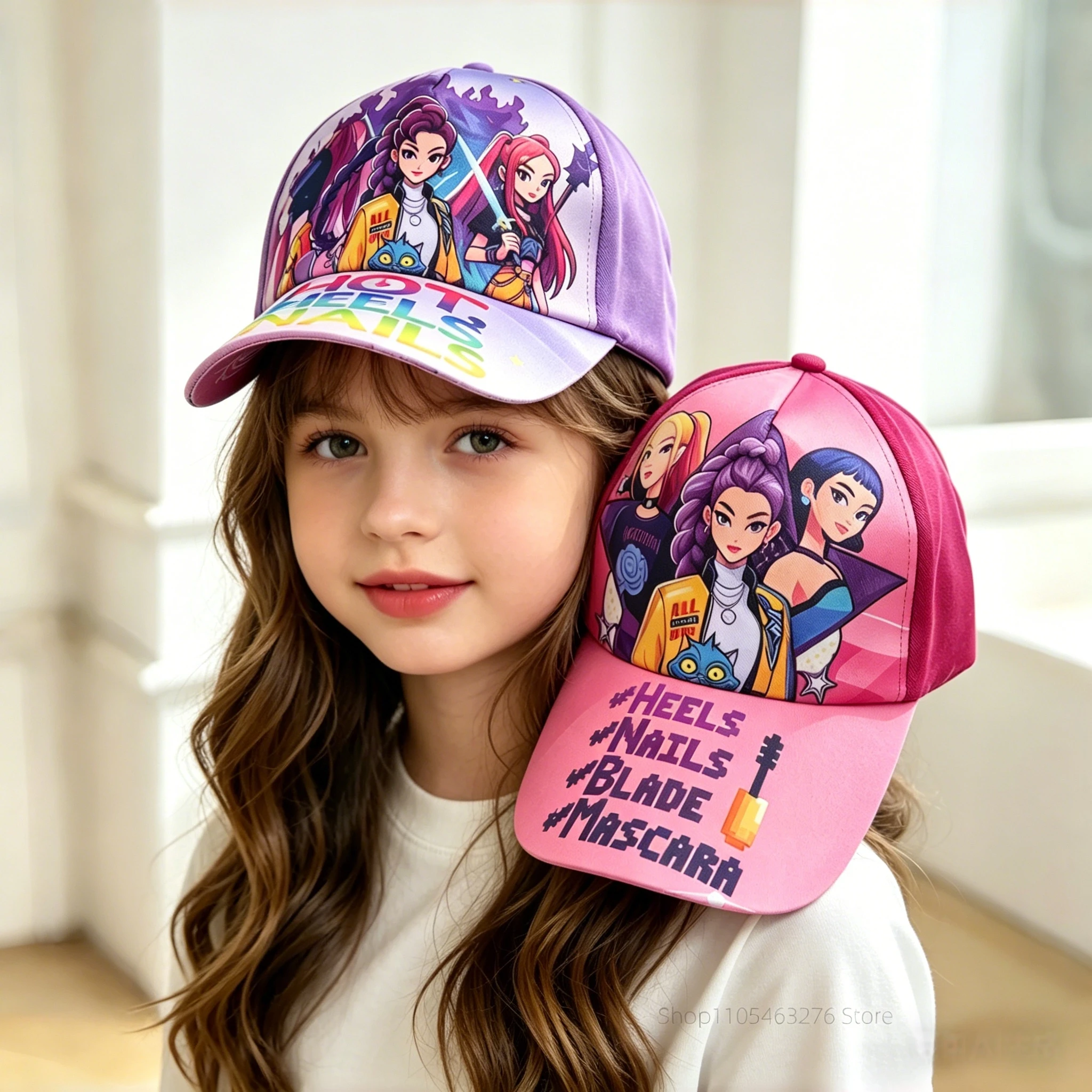 

Anime Girls Baseball Cap Action Figures Girls Group Singer Casual Hat Sports Sun Hats Festival Party Supplies Kid Birthday Gift