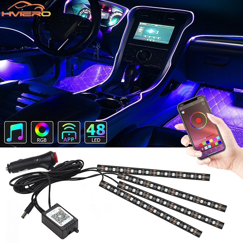 

LED Strip Interior Atmosphere Lamps Universal Car RGB Ambient Lights 8 Colors Decorative Off Road 4x4 SUV Automobile Accessories