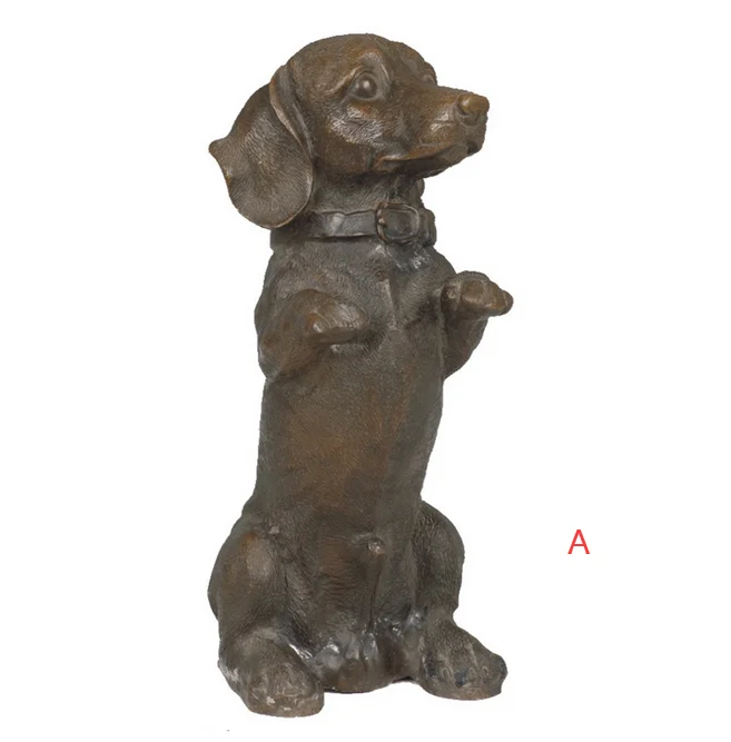 Pure copper sculpture Pet dog figures style living room porch craft ornaments