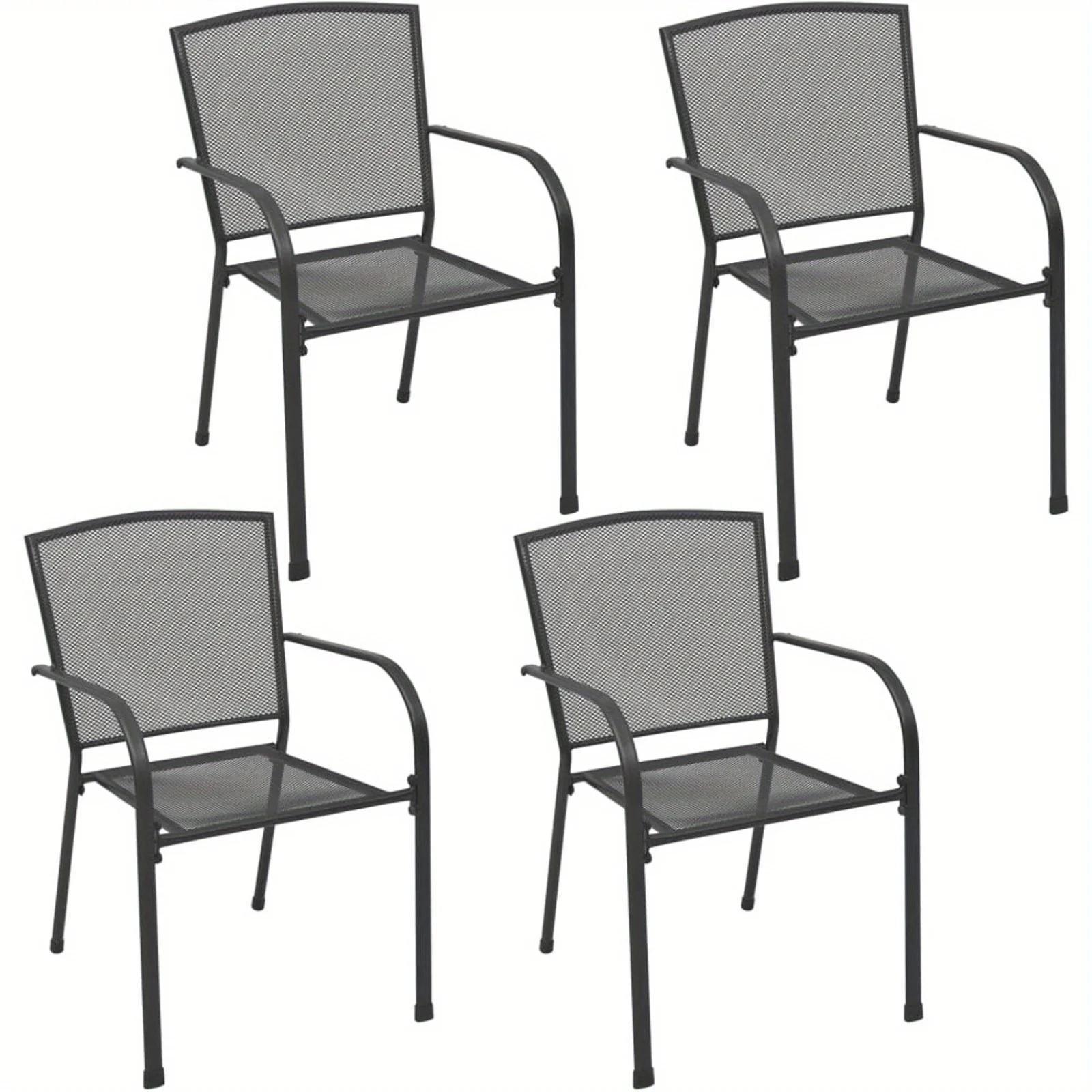 

Patio Chairs 4 pcs Mesh Design Anthracite Steel Gray 23" x 21.7" x 34.6" (W x D x H)