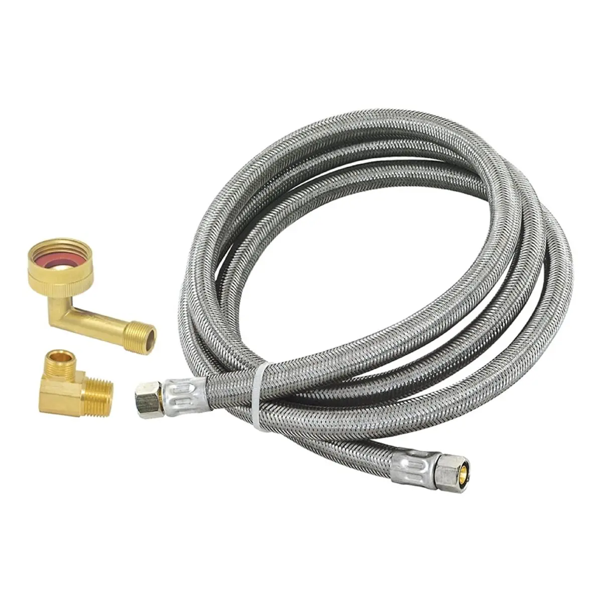 6 Ft Dishwasher Installation Kit, Braided Stainless Steel Supply Line with 3/8 Inch Compression Ends