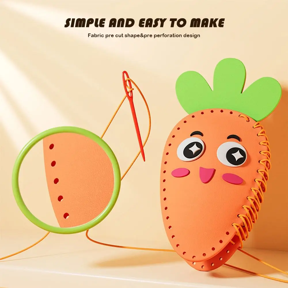 Urocze zawieszki żabki z marchewką, zestaw materiałów do szycia dla dzieci, DIY, edukacyjne, kreatywne, rękodzieło, prezent dla dzieci.