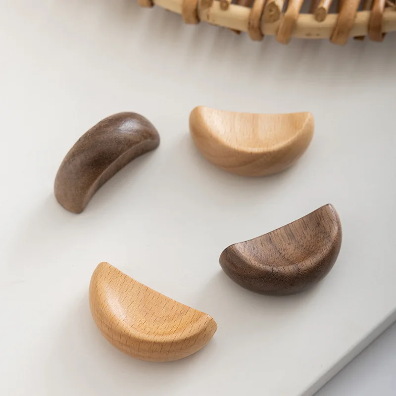 Log Color Cabinet Pulls Cabinet Door Handle Wardrobe Door Modern Simple Wooden Solid Wood Children's Cabinet Drawer Handle